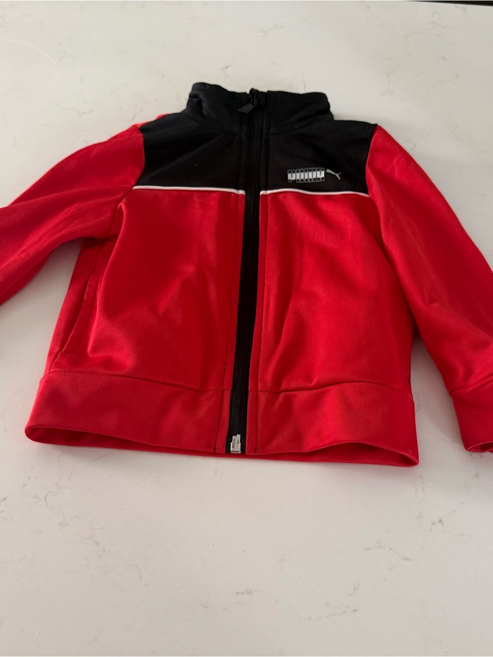 Puma red and Black Zip-Up Track Jacket 18 months